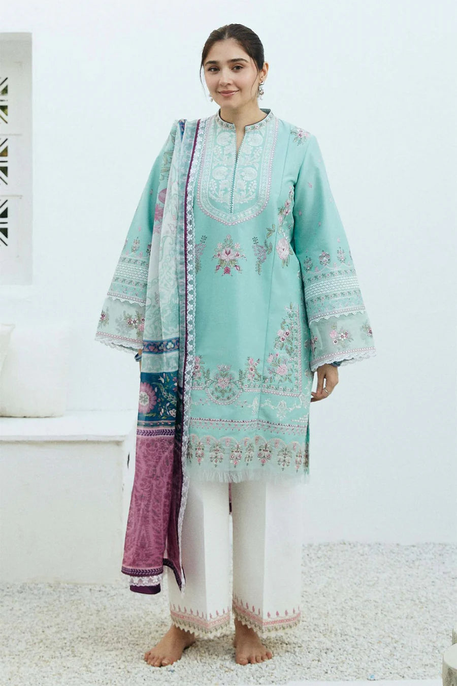 COCO ZARA SHAH JAHAAN | DHANAK | Embroidery | Unstitch | 3PC | SI - F - 98