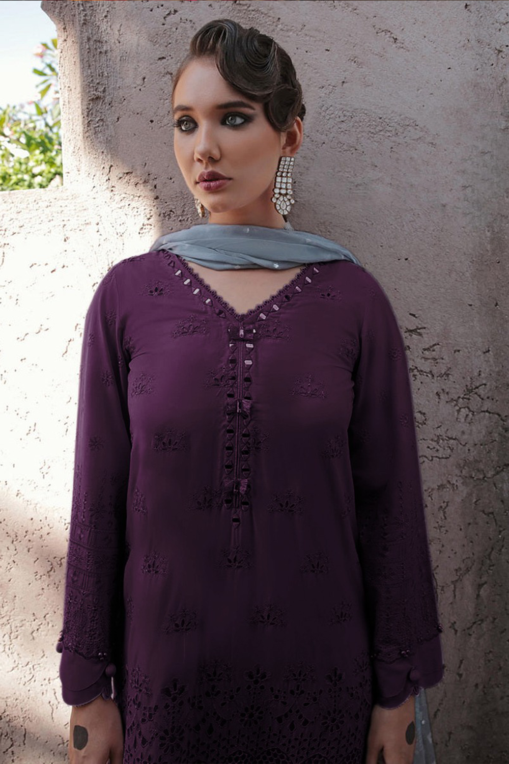 CHIKANKARI DHANAK | Unstitch | 3PC | SI - F - 59