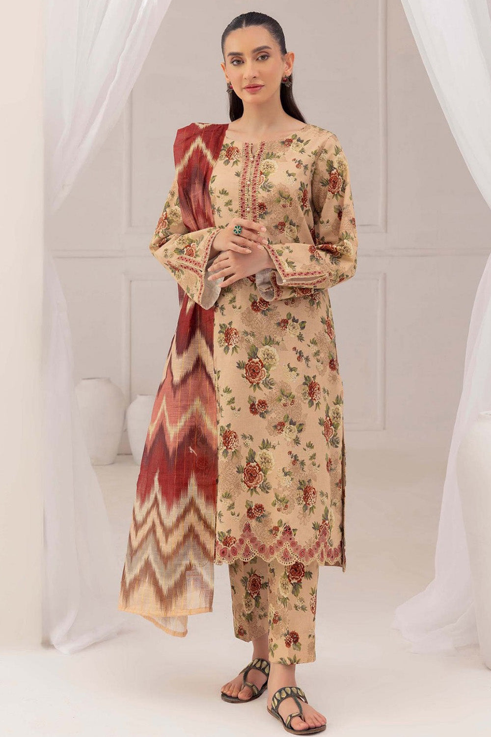 ADNAN'S  LIBAS | KARANDI | Digital Printed | Unstitch | 3PC | SI - D - 3042