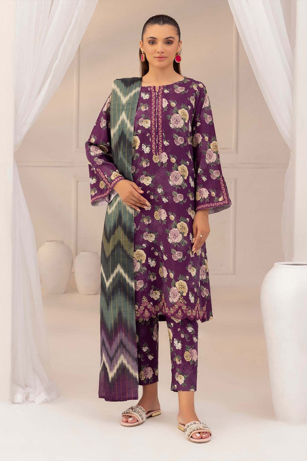 ADNAN'S  LIBAS | KARANDI | Digital Printed | Unstitch | 3PC | SI - D - 3042